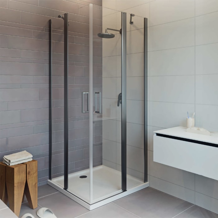 Riho Novik Schwingtür 2-flg. für Eckeinstieg mit 2x Festteil Z207 90 x 90 cm