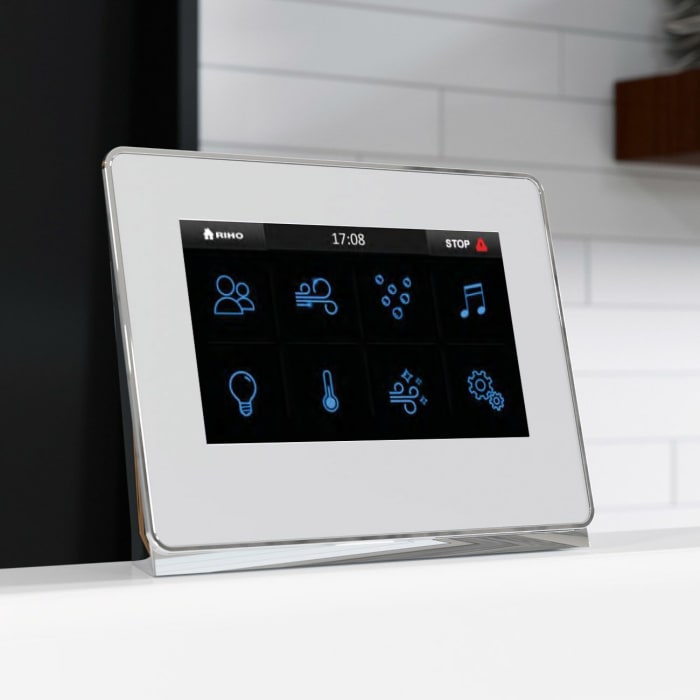 Riho Whirlpool Anna linke Ausführung mit Farblichttherapie, Touchbedienung und Heizung