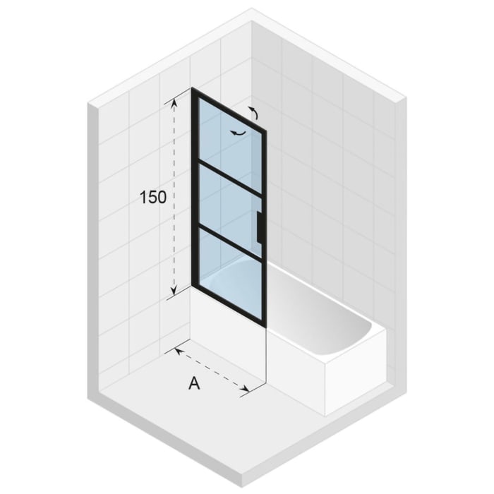 Riho Grid Wannenabtrennung GB501 80 cm links