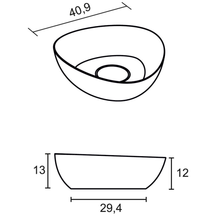 Riho Oviedo Aufsatz-Waschtisch 41 x 41 cm