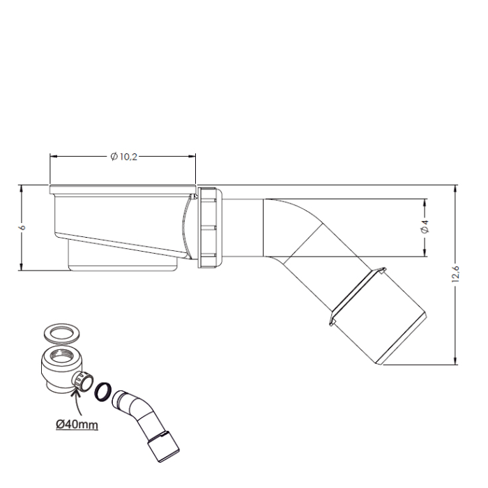 Riho Badewannensiphon