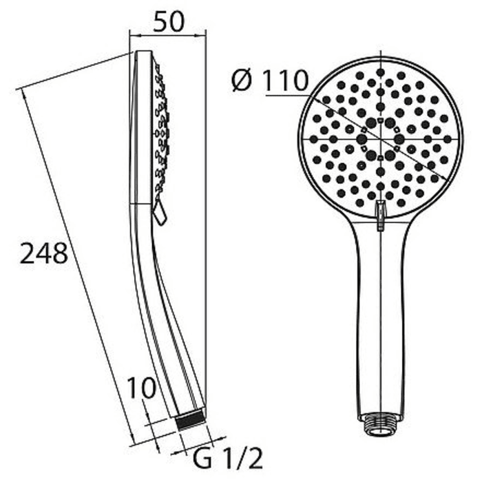 Bravat Handbrause rund Ø 11 cm
