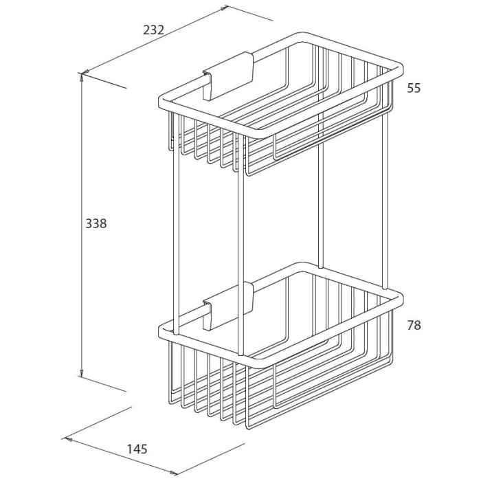 Bravat Duschkorb mit 2 Etagen 23 cm