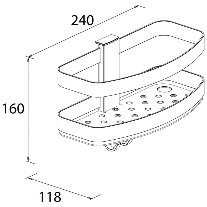 Bravat Duschkorb 24 cm