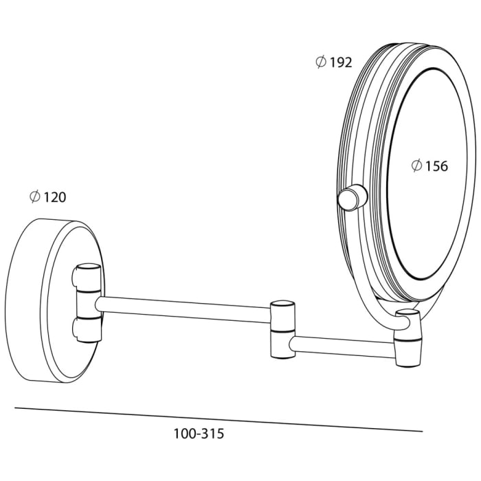 Bravat Kosmetikspiegel SITIA mit stabilen Doppelgelenkarm