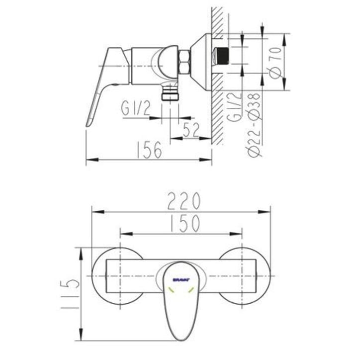 Bravat Palma Brausearmatur