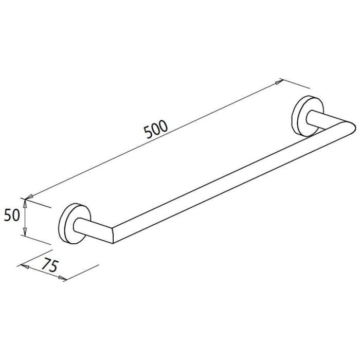 Bravat Varuna Badetuchstange 50 cm eckig