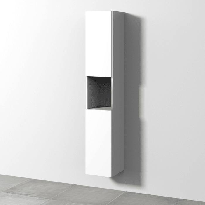 Sanipa 3way Hochschrank 30 cm, 1 offenes Fach, 2 Türen mit Türanschlag links, mit Stangengriff