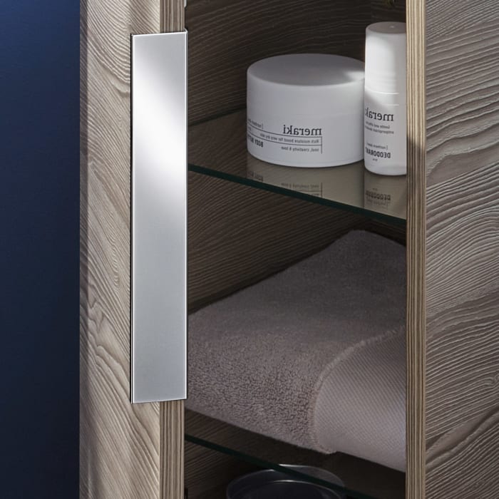 Sanipa 3way Hochschrank 30 cm, 1 offenes Fach, 2 Türen mit Türanschlag links, mit Aufsatzgriff