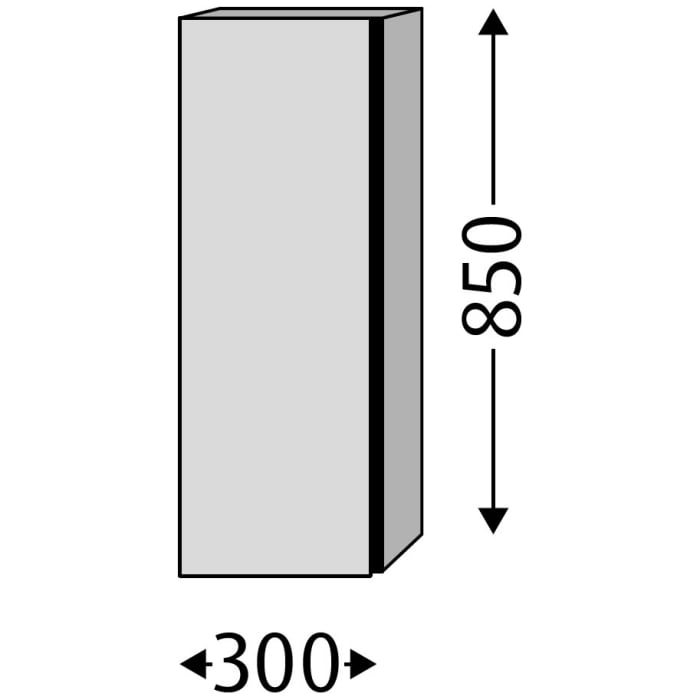 Sanipa 3way Mittelschrank 30 cm, 1 Tür mit Anschlag links, mit Griff-Leiste