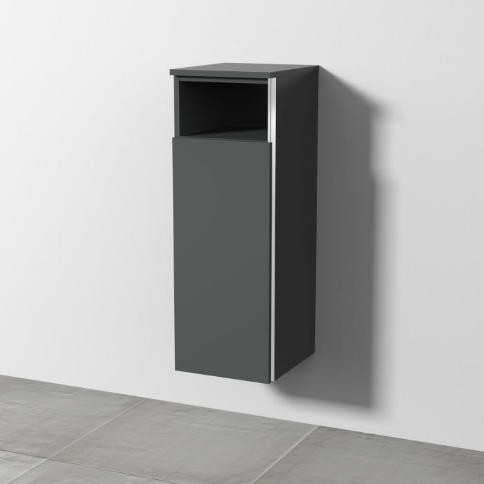 Sanipa 3way Mittelschrank 30 cm, 1 Tür mit Anschlag links, 1 offenes Fach, mit Griff-Leiste