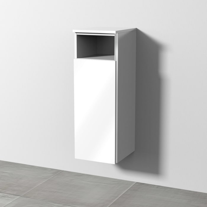 Sanipa 3way Mittelschrank 30 cm, 1 Tür mit Anschlag links, 1 offenes Fach, mit Griff-Leiste