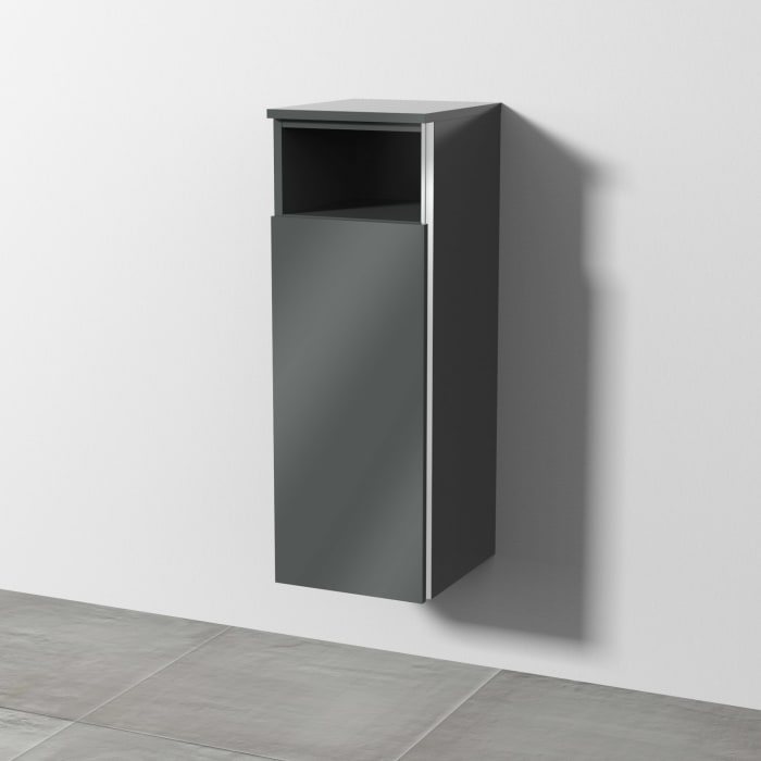 Sanipa 3way Mittelschrank 30 cm, 1 Tür mit Anschlag links, 1 offenes Fach, mit Griff-Leiste