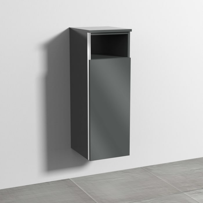 Sanipa 3way Mittelschrank 30 cm, 1 Tür mit Anschlag rechts, 1 offenes Fach, mit Griff-Leiste