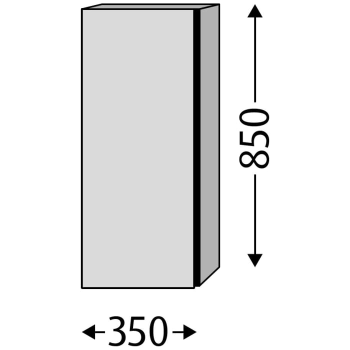 Sanipa 3way Mittelschrank 35 cm, 1 Tür mit Anschlag rechts, mit Griff-Leiste