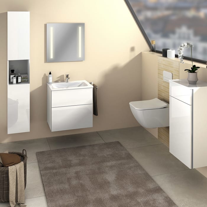 Sanipa 3way Kombination mit Glaswaschtisch 61,5 cm, 2 Auszüge mit Griff-Leiste