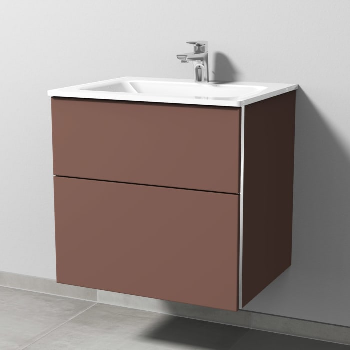 Sanipa 3way Kombination mit Glaswaschtisch 61,5 cm, 2 Auszüge mit Griff-Leiste