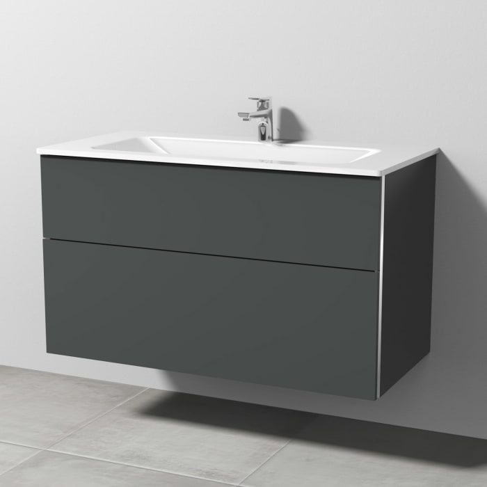 Sanipa 3way Kombination mit Glaswaschtisch 101,5 cm, 2 Auszüge