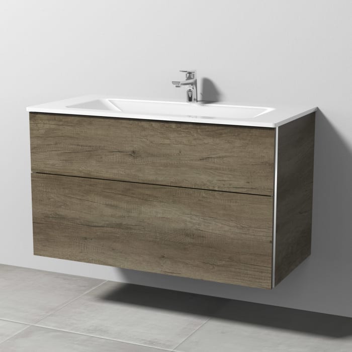 Sanipa 3way Kombination mit Glaswaschtisch 101,5 cm, 2 Auszüge