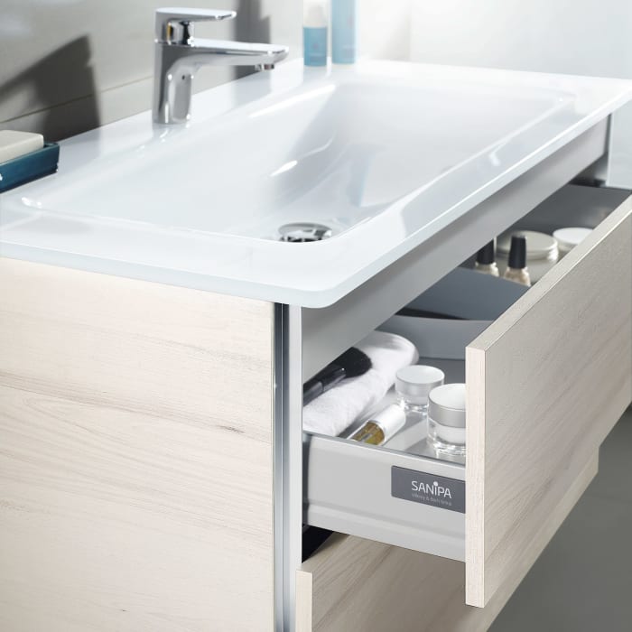 Sanipa 3way Kombination mit Glaswaschtisch 101,5 cm, 2 Auszüge