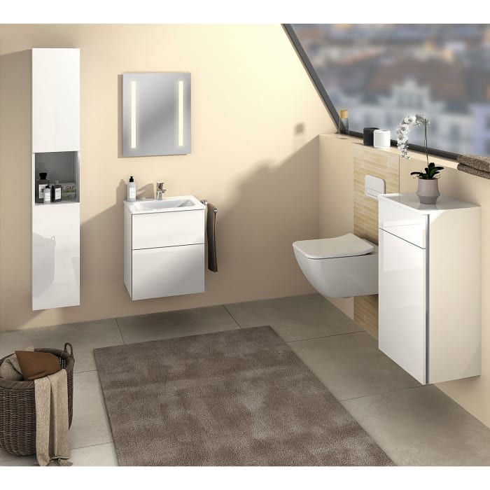 Sanipa 3way Kombination mit Glaswaschtisch 51,5 cm, 2 Auszüge mit Griff-Leiste