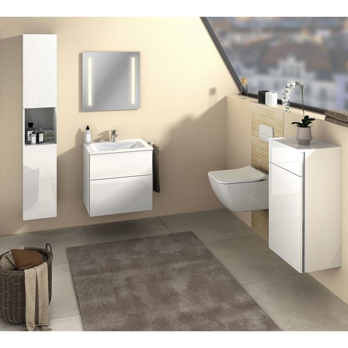 Sanipa 3way Kombination mit Glaswaschtisch 61,5 cm, 2 Auszüge mit Griff-Leiste