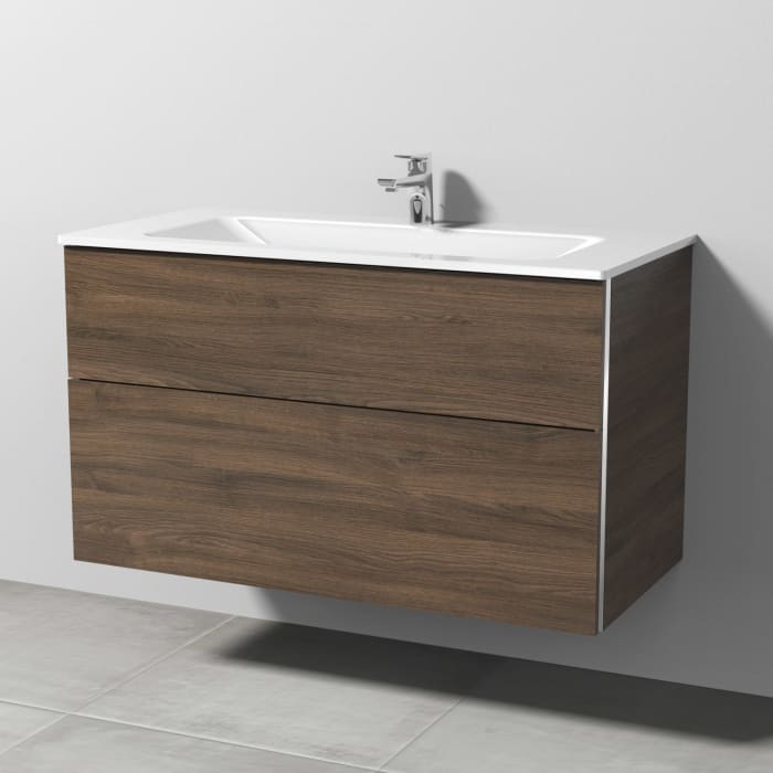 Sanipa 3way Kombination mit Glaswaschtisch 101,5 cm, 2 Auszüge