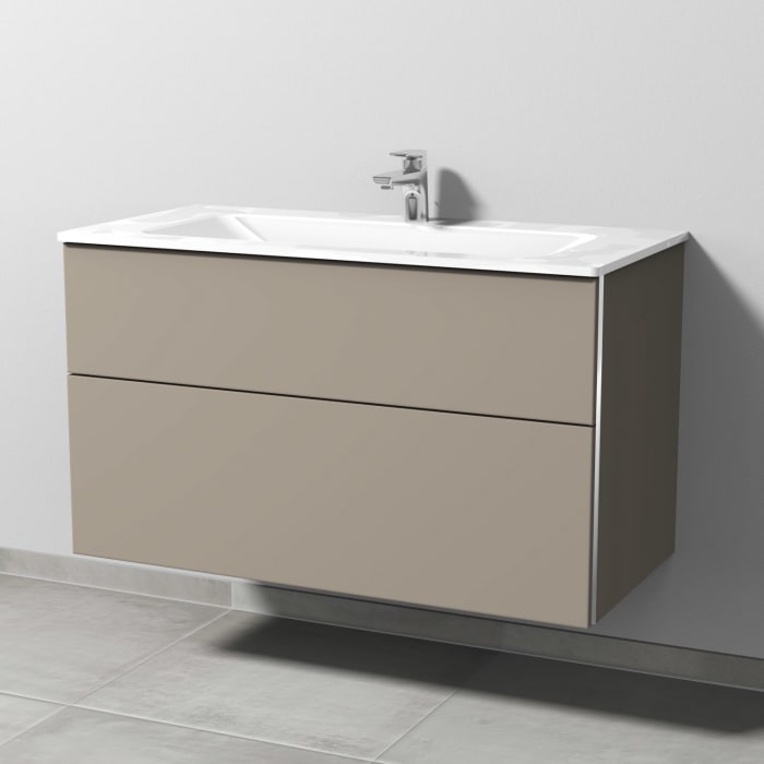 Sanipa 3way Kombination mit Glaswaschtisch 101,5 cm, 2 Auszüge