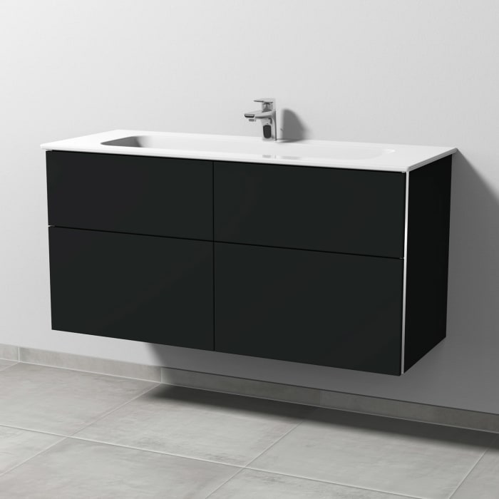 Sanipa 3way Kombination mit Keramikwaschtisch Design 120 cm, 4 Auszüge mit Griff-Leiste