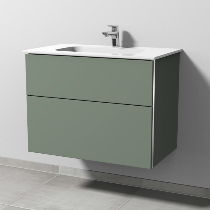 Sanipa 3way Kombination mit Keramikwaschtisch Design 80 cm, 2 Auszüge mit Griff-Leiste