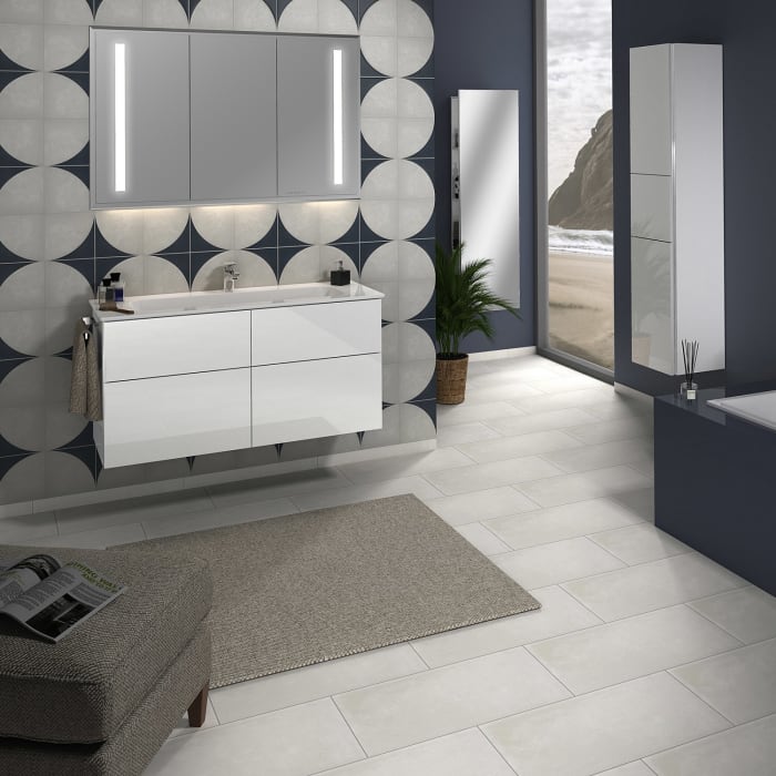 Sanipa 3way Kombination mit Keramikwaschtisch Design 120 cm, 4 Auszüge mit Griff-Leiste