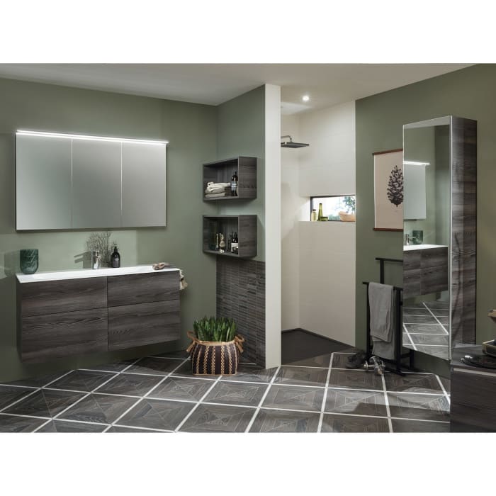 Sanipa 3way Kombination mit Keramikwaschtisch Finion 120 cm, 4 Auszüge mit Griff-Leiste