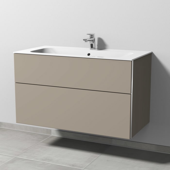 Sanipa 3way Kombination mit Keramikwaschtisch Finion 100 cm, 2 Auszüge mit Griff-Leiste