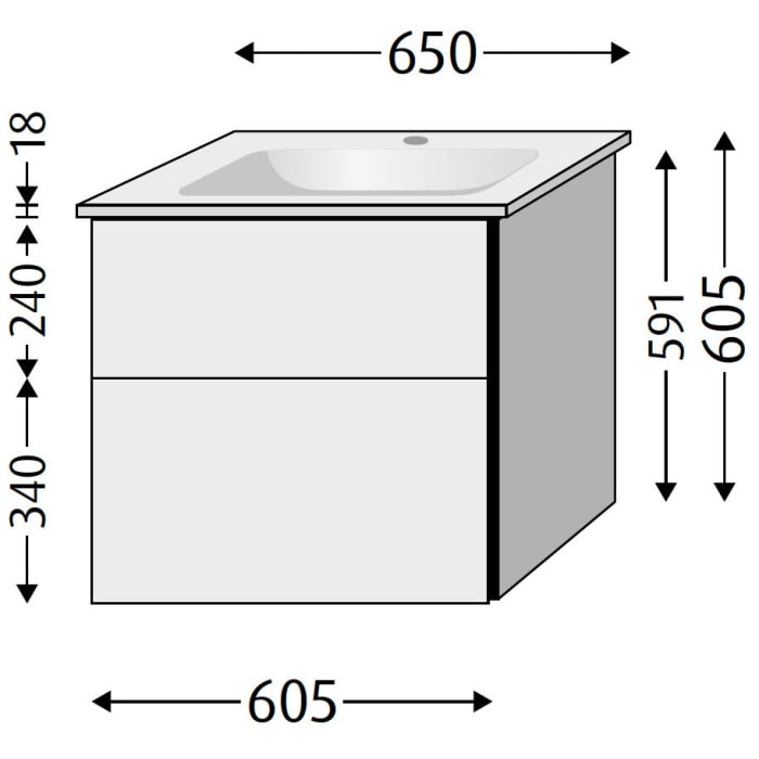 Villeroy & Boch Venticello Waschtisch mit Sanipa 3way Unterschrank 65 cm