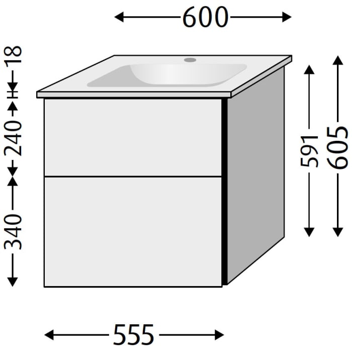 Villeroy & Boch Venticello Waschtisch mit Sanipa 3way Unterschrank 60 cm
