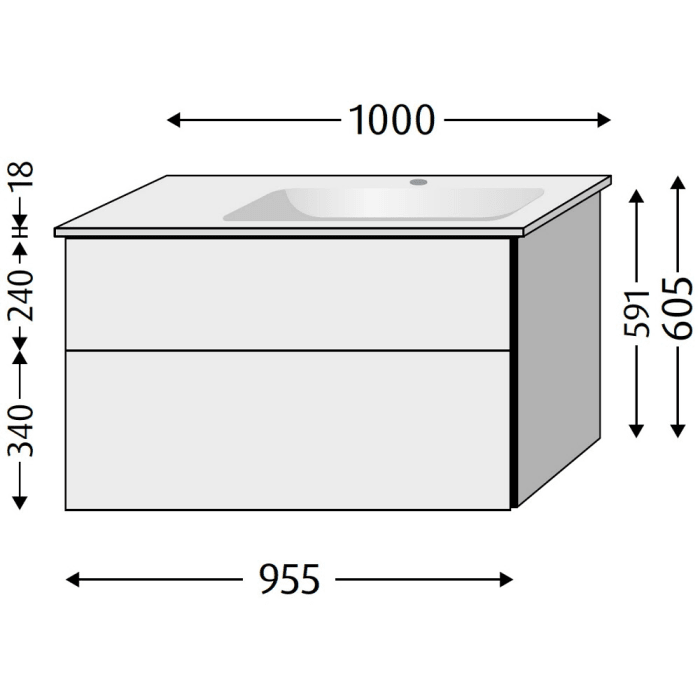 Villeroy & Boch Venticello Waschtisch mit Sanipa 3way Unterschrank 100 cm