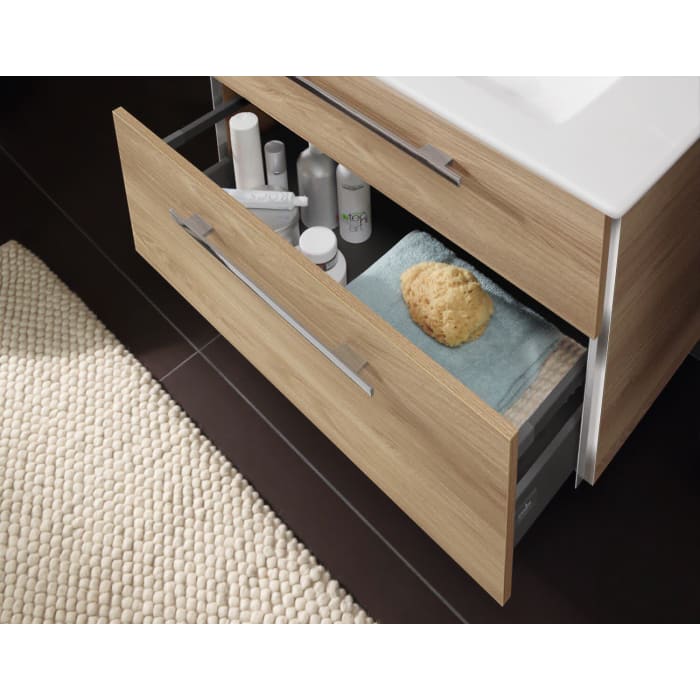 Sanipa 3way Kombination mit Keramikwaschtisch Venticello 100 cm, 2 Auszüge mit Stangengriff 0101