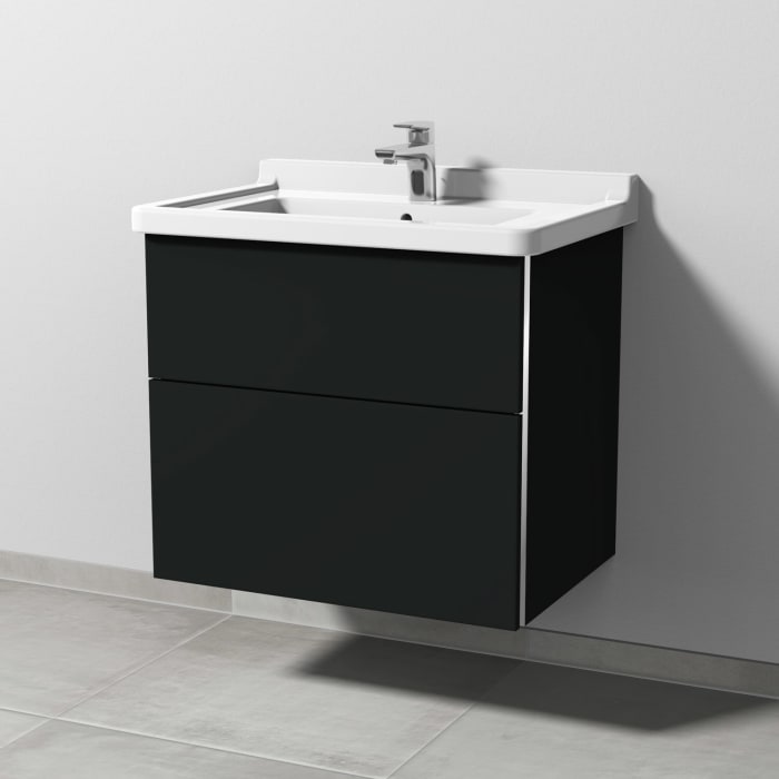 Sanipa 3way Waschtischunterbau für Keramik-Waschtisch Starck 3 70 cm, 2 Auszüge mit Griffleisten