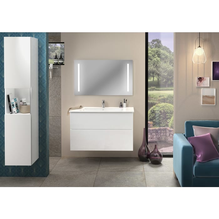 Sanipa 3way Waschtischunterbau für Keramik-Waschtisch ME by Starck 103 cm, 2 Auszüge mit Griffleisten