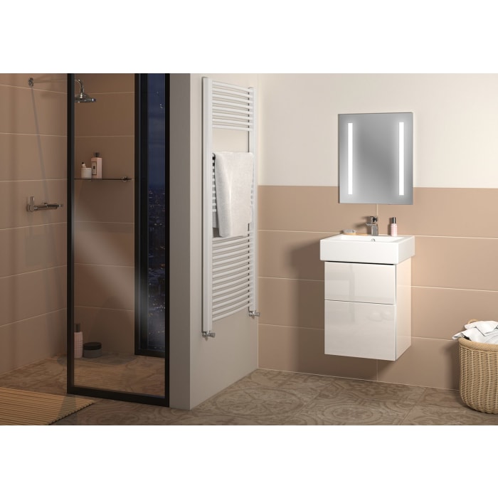 Sanipa 3way Waschtischunterbau für Keramik-Waschtisch Vero 50 cm, 2 Auszüge mit Griffleisten