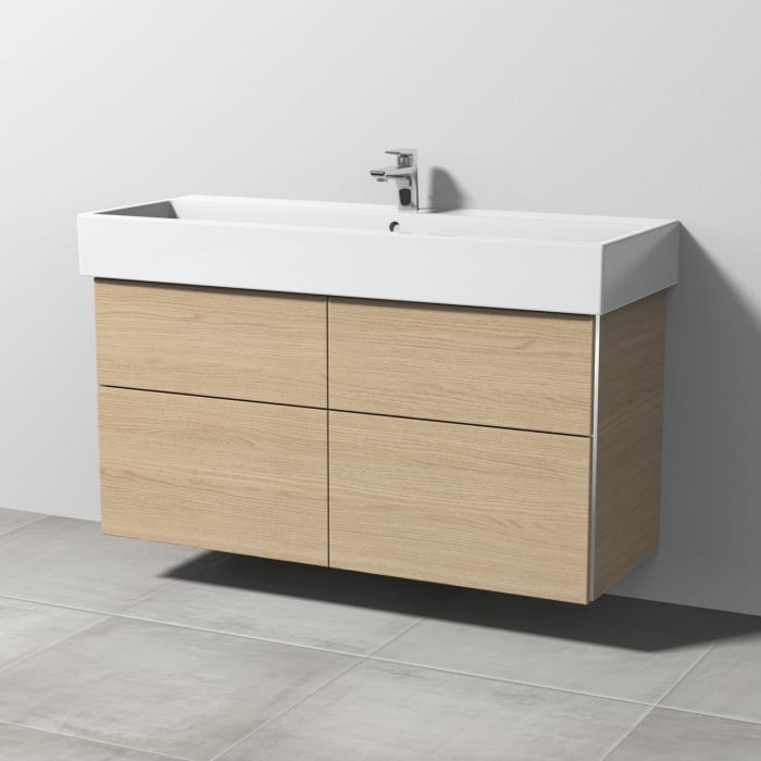 Sanipa 3way Waschtischunterbau für Keramik-Waschtisch Vero Air 120 cm, 4 Auszüge mit Griffleisten
