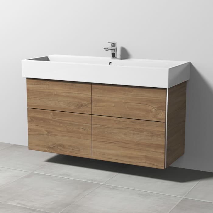 Sanipa 3way Waschtischunterbau für Keramik-Waschtisch Vero Air 120 cm, 4 Auszüge mit Griffleisten