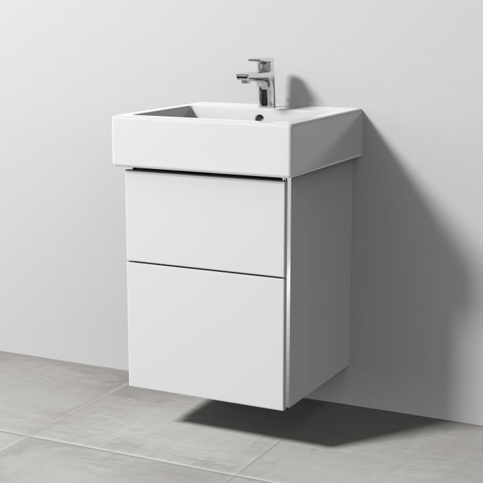 Sanipa 3way Waschtischunterbau für Keramik-Waschtisch Vero 50 cm, 2 Auszüge mit Griffleisten