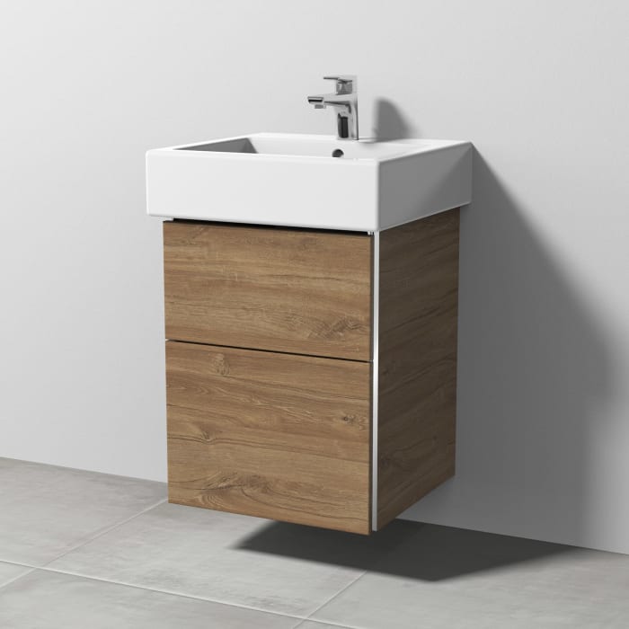 Sanipa 3way Waschtischunterbau für Keramik-Waschtisch Vero 50 cm, 2 Auszüge mit Griffleisten