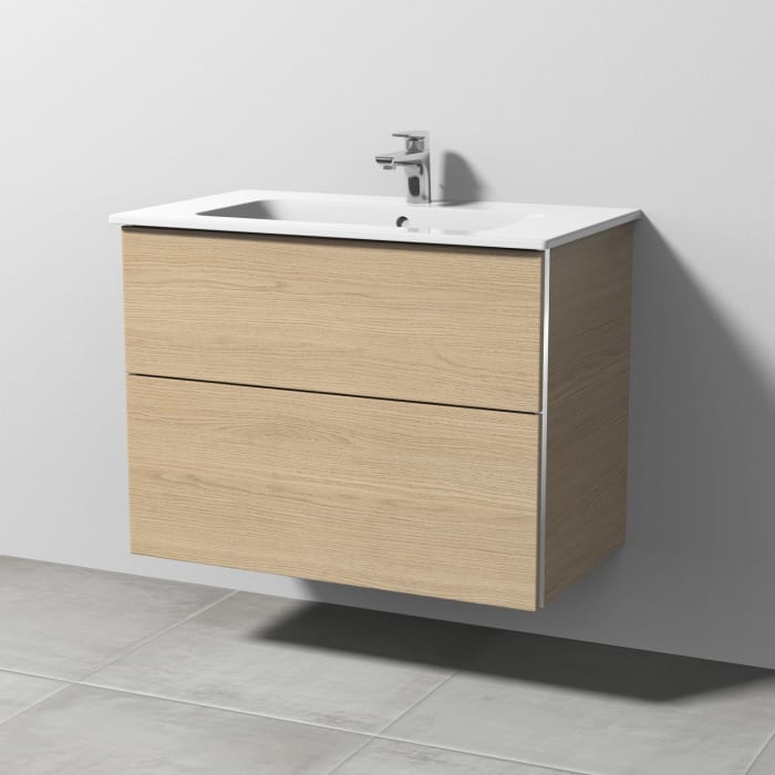 Sanipa 3way Waschtischunterbau für Keramik-Waschtisch ME by Starck 83 cm, 2 Auszüge mit Griffleisten