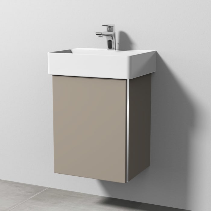 Sanipa 3way Waschtischunterbau für Keramik-Waschtisch Dura Square 45 cm, 1 Tür, Anschlag links, mit Griffleiste