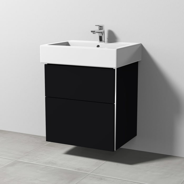 Sanipa 3way Waschtischunterbau für Keramik-Waschtisch Vero 60 cm, 2 Auszüge mit Griffleisten
