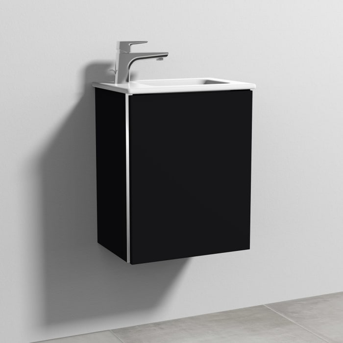 Sanipa 3way Waschtischunterbau für Keramik-Waschtisch ME by Starck 43 cm, 1 Tür, Anschlag rechts, mit Griffleiste