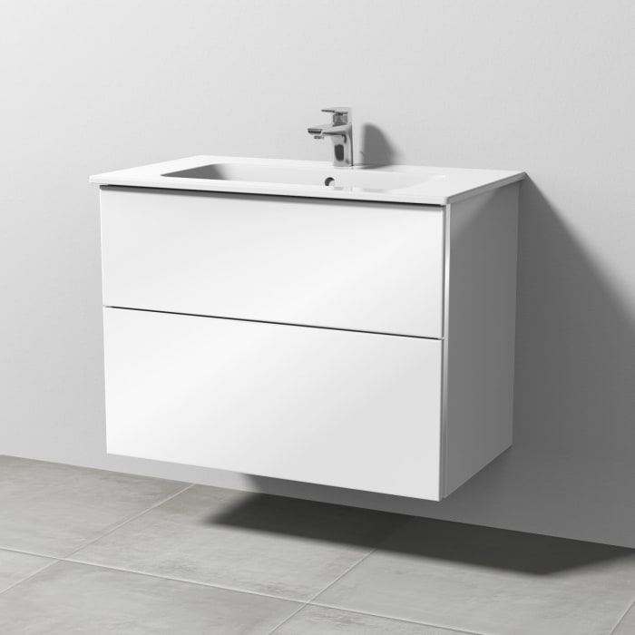 Sanipa 3way Waschtischunterbau für Keramik-Waschtisch ME by Starck 83 cm, 2 Auszüge mit Griffleisten