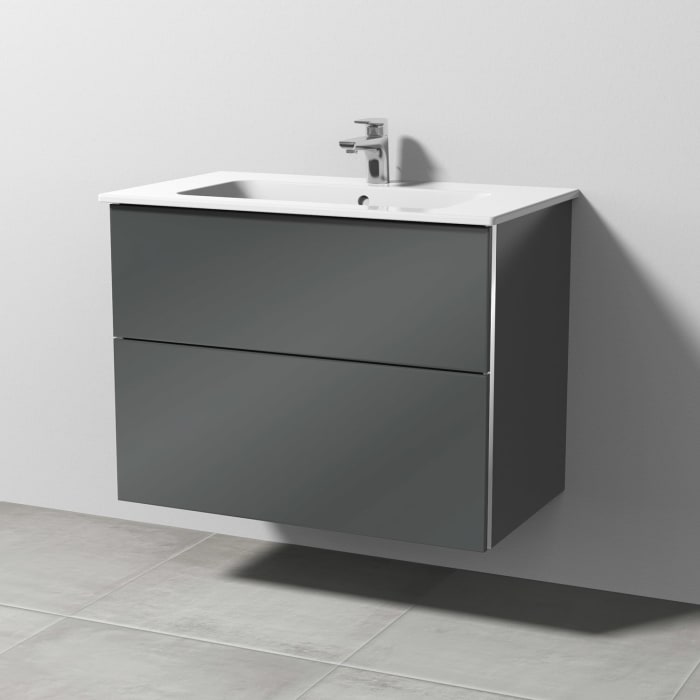 Sanipa 3way Waschtischunterbau für Keramik-Waschtisch ME by Starck 83 cm, 2 Auszüge mit Griffleisten